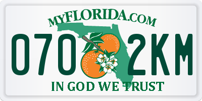 FL license plate 0702KM