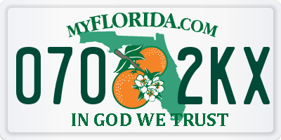 FL license plate 0702KX