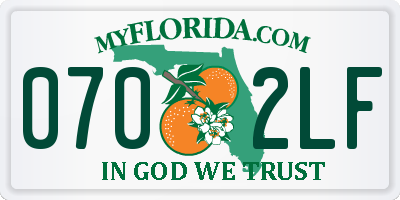 FL license plate 0702LF