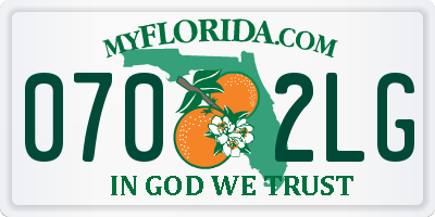 FL license plate 0702LG