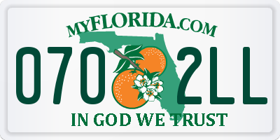 FL license plate 0702LL