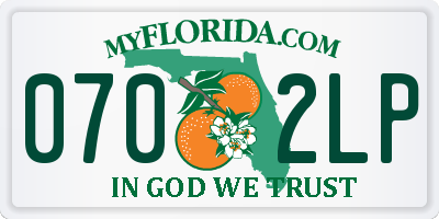 FL license plate 0702LP