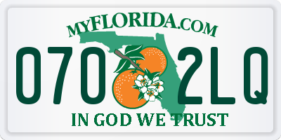FL license plate 0702LQ