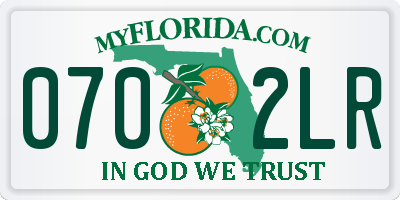 FL license plate 0702LR