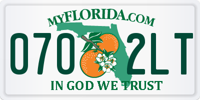 FL license plate 0702LT