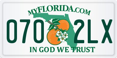 FL license plate 0702LX