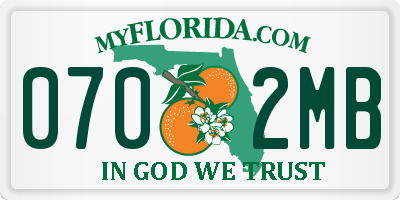 FL license plate 0702MB