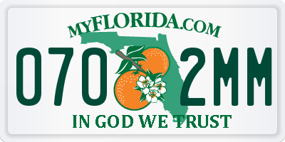 FL license plate 0702MM