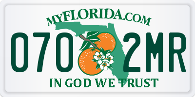 FL license plate 0702MR