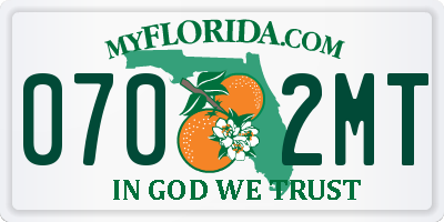 FL license plate 0702MT