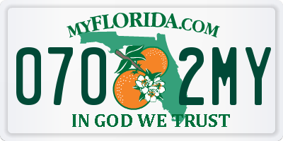 FL license plate 0702MY