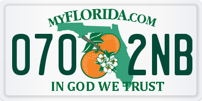 FL license plate 0702NB