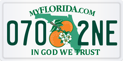 FL license plate 0702NE