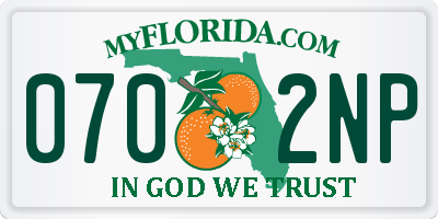 FL license plate 0702NP