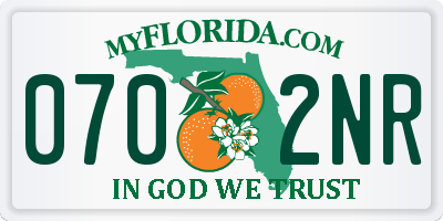 FL license plate 0702NR