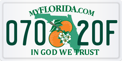 FL license plate 0702OF