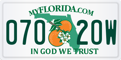 FL license plate 0702OW