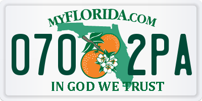 FL license plate 0702PA