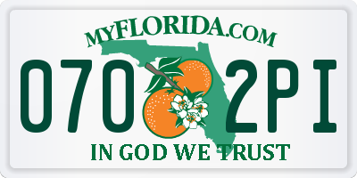 FL license plate 0702PI