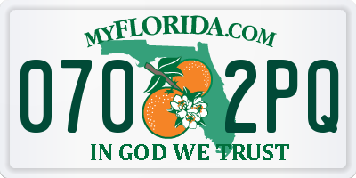 FL license plate 0702PQ