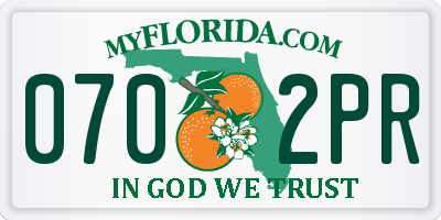 FL license plate 0702PR
