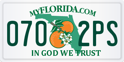 FL license plate 0702PS