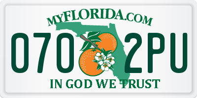 FL license plate 0702PU