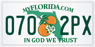 FL license plate 0702PX