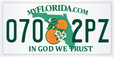 FL license plate 0702PZ