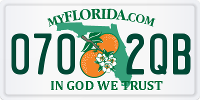 FL license plate 0702QB