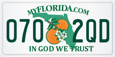 FL license plate 0702QD
