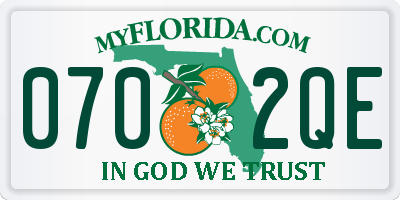 FL license plate 0702QE