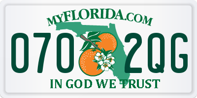 FL license plate 0702QG