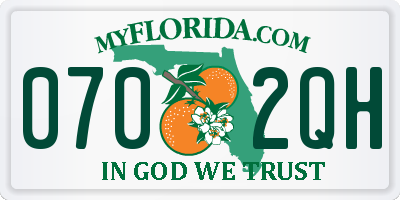 FL license plate 0702QH