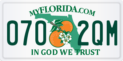 FL license plate 0702QM