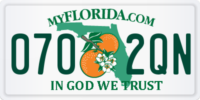 FL license plate 0702QN