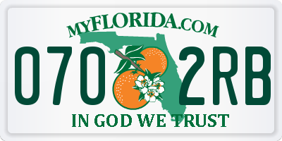 FL license plate 0702RB