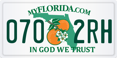 FL license plate 0702RH
