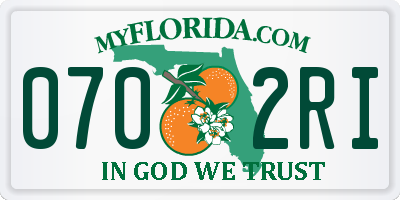 FL license plate 0702RI