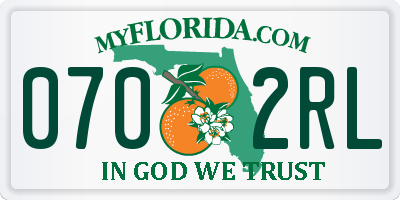 FL license plate 0702RL