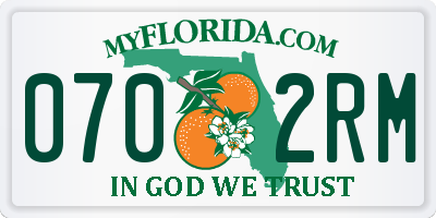 FL license plate 0702RM