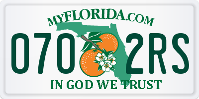 FL license plate 0702RS