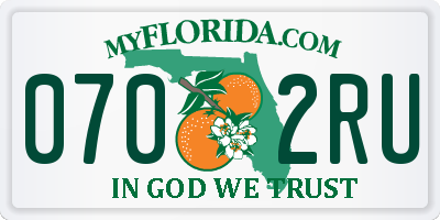 FL license plate 0702RU