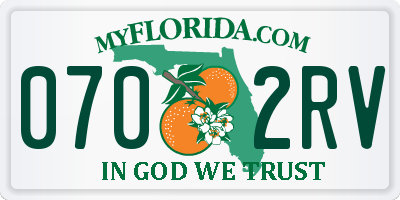FL license plate 0702RV