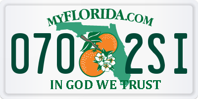 FL license plate 0702SI