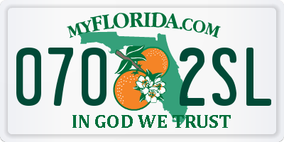 FL license plate 0702SL