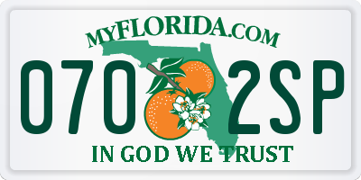 FL license plate 0702SP