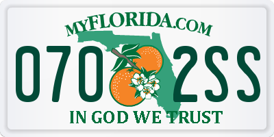 FL license plate 0702SS