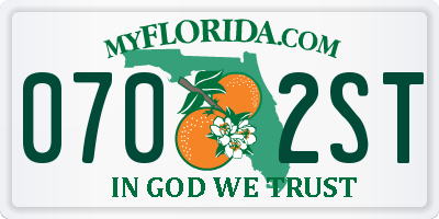 FL license plate 0702ST