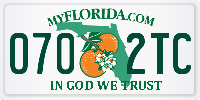 FL license plate 0702TC